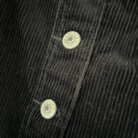 H&M BLACK CORDUROY BUTTON DOWN DRESS - Picture 4 of 5